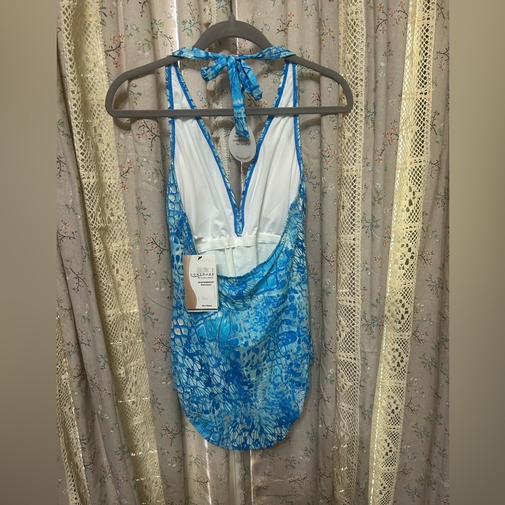 Contours By Coco Reef Cerulean Python Jewel One-Piece‎ Swimsuit Size 14/38C NWT - Picture 4 of 7